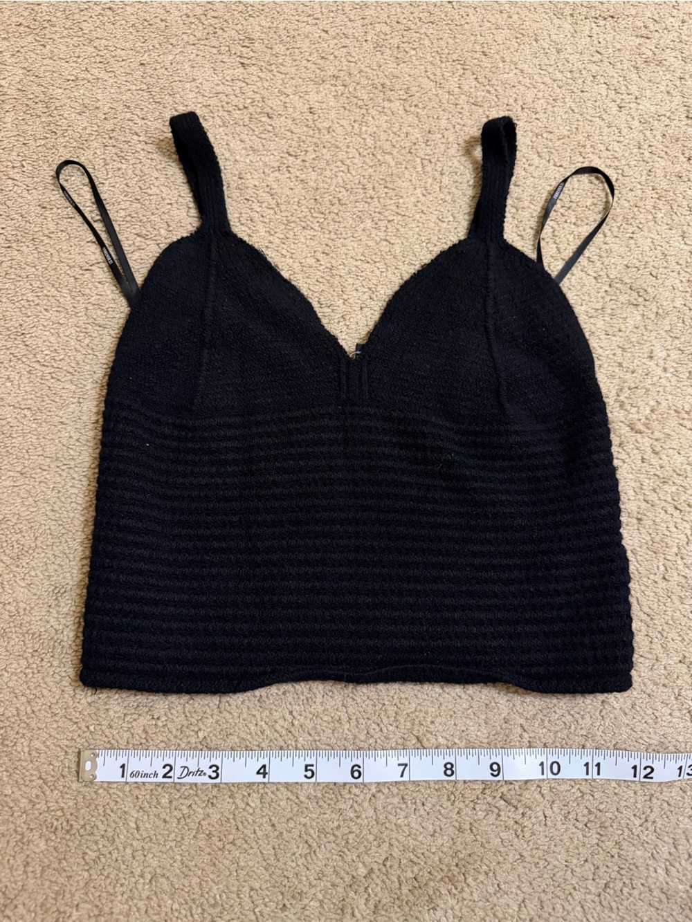 Forever 21 Black Ribbed Knit Crop Tank